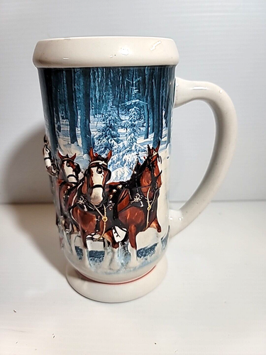 2007 BUDWEISER Holiday Christmas Stein Winter’s Calm - CLYDESDALE Stein Beer Mug - Picture 8 of 13
