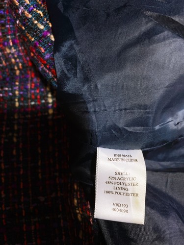Coldwater Creek Womens Tweed Blazer Size P8 Multicolor One Button Lined - Picture 6 of 7