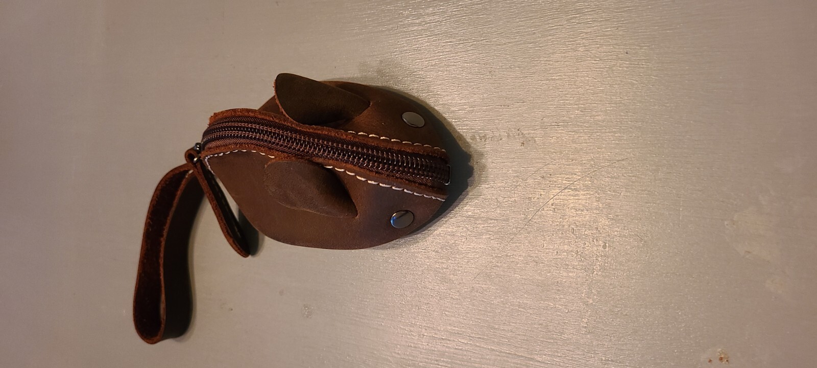 Genuine Leather Mouse-Shaped Coin Purse  