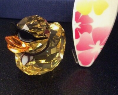 Boxed Swarovski Happy Duck “Sunny Steve with his Surfboard