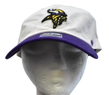 Minnesota Vikings NFL '47 Brand Cream Purple Sidestep Clean Up Strapback Hat