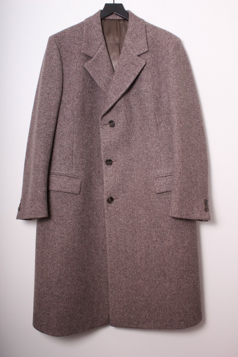 Vintage 80s 90s Jack Henry 100% Pure Wool Men's Herringbone Trench