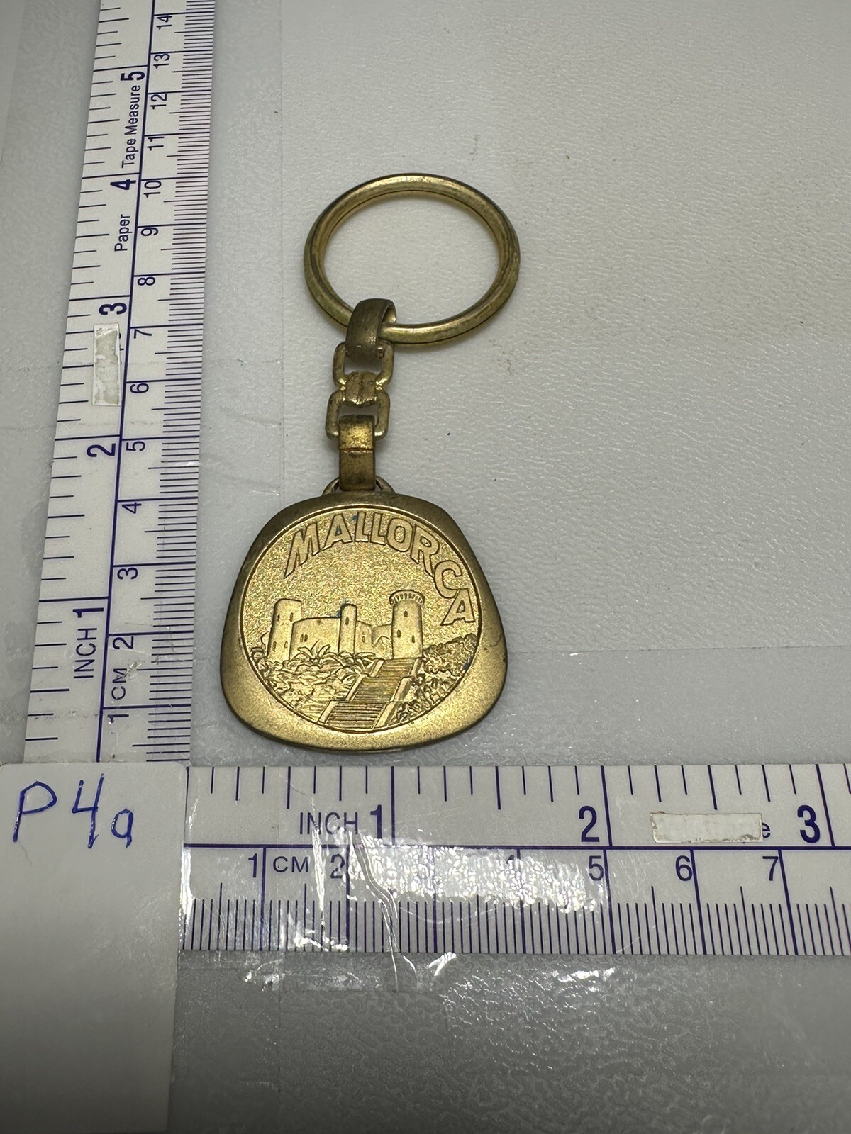 Vintage Mallorca Spain Balearic Islands Castle Historic Sites Travel Keychain