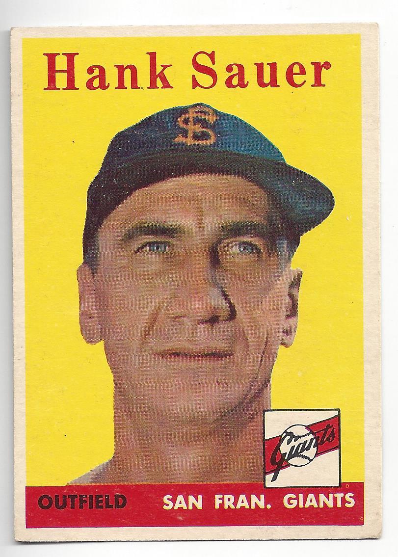Vintage Hank Sauer 1958 Topps ML Baseball Trading Card 378 Giants eBay