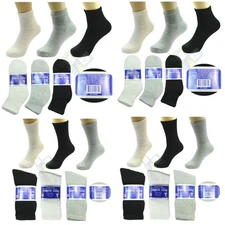 3,6 or 12 Pairs Diabetic Crew Circulatory Socks Health Women Cotton 9 10-15