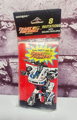 Vintage Unique 1993 G2 Transformers Birthday Party Invitations New Old Stock