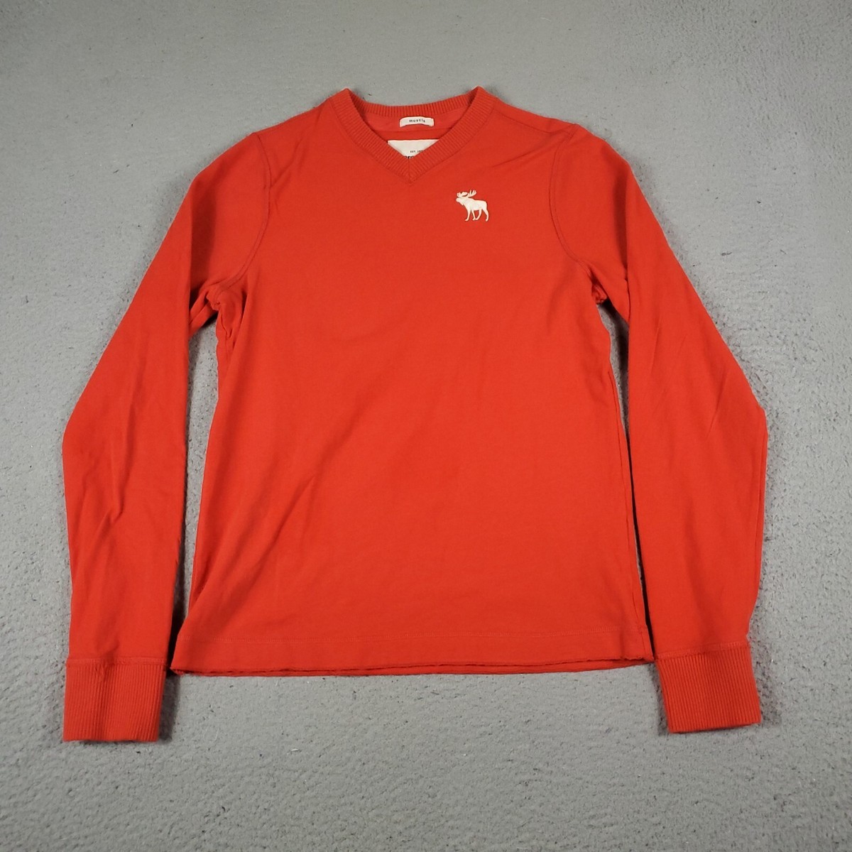 Abercrombie & Fitch T-Shirt Boys XL Red/Orange Moose Long Sleeve