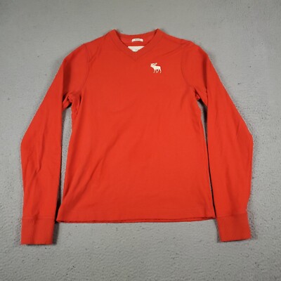 Abercrombie & Fitch T-Shirt Boys XL Red/Orange Moose Long Sleeve