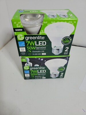 Greenlite 7W/LED/ 2 packs   Flood Light Bulb 7W   (X2 Per Pack)  LED Upgrade 