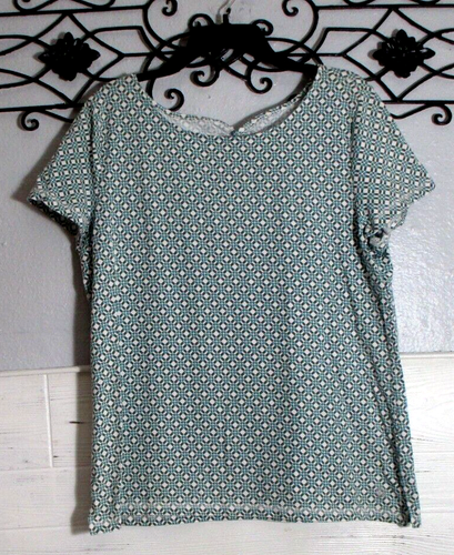 Talbots Women's Top Size L Short Sleeve Multicolored Round Neck