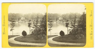 D0872~ FRANCE   Bois de Boulogne c.1860s Stereoview   Henri Guerard