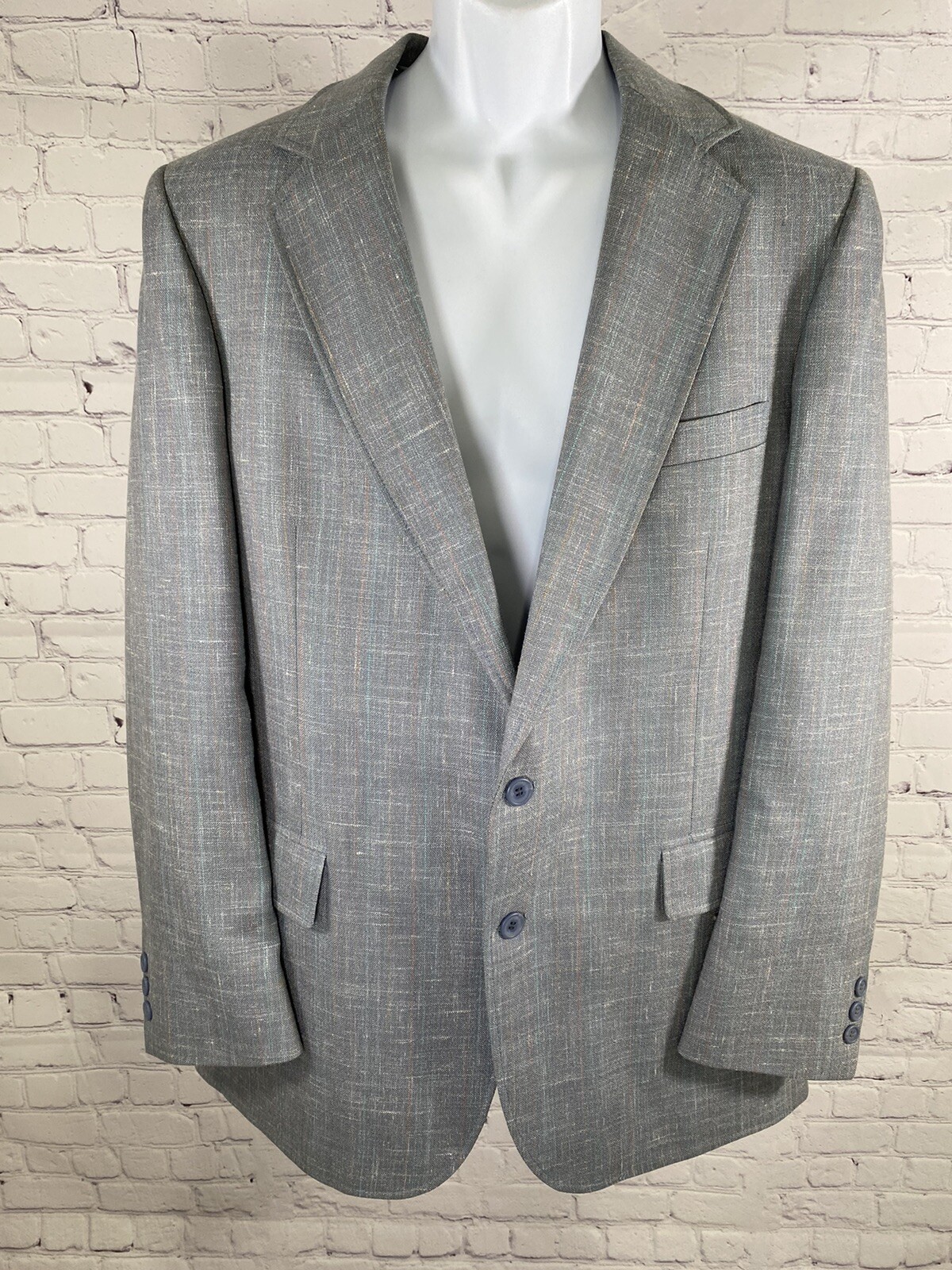 FILA Giacca blazer Adams Row by Richman blu multicolore 2 bottoni made in USA 42 LEGGI