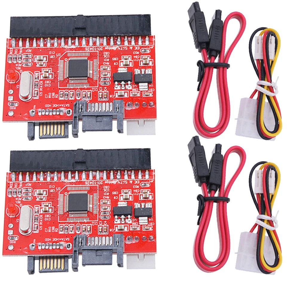 2pcs IDE TO Serial ATA SATA Interface Hard Drive HDD Adapter Converter W/ Cable - Image 4 of 4