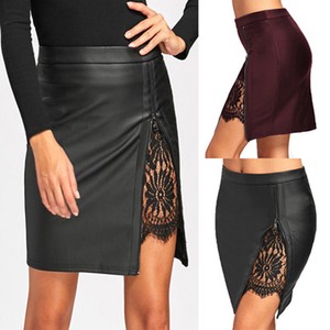 faux leather bodycon skirt