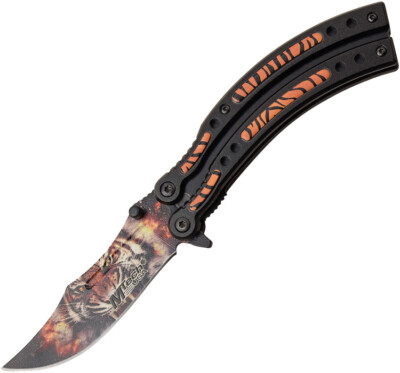 MTech Tiger Linerlock A/O Black Aluminum Folding Stainless Pocket Knife A1122TG