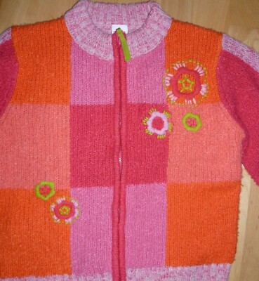 Cakewalk flower power pinke Farben mix Strickjacke Gr. 116 ( 104 / 110 ) 