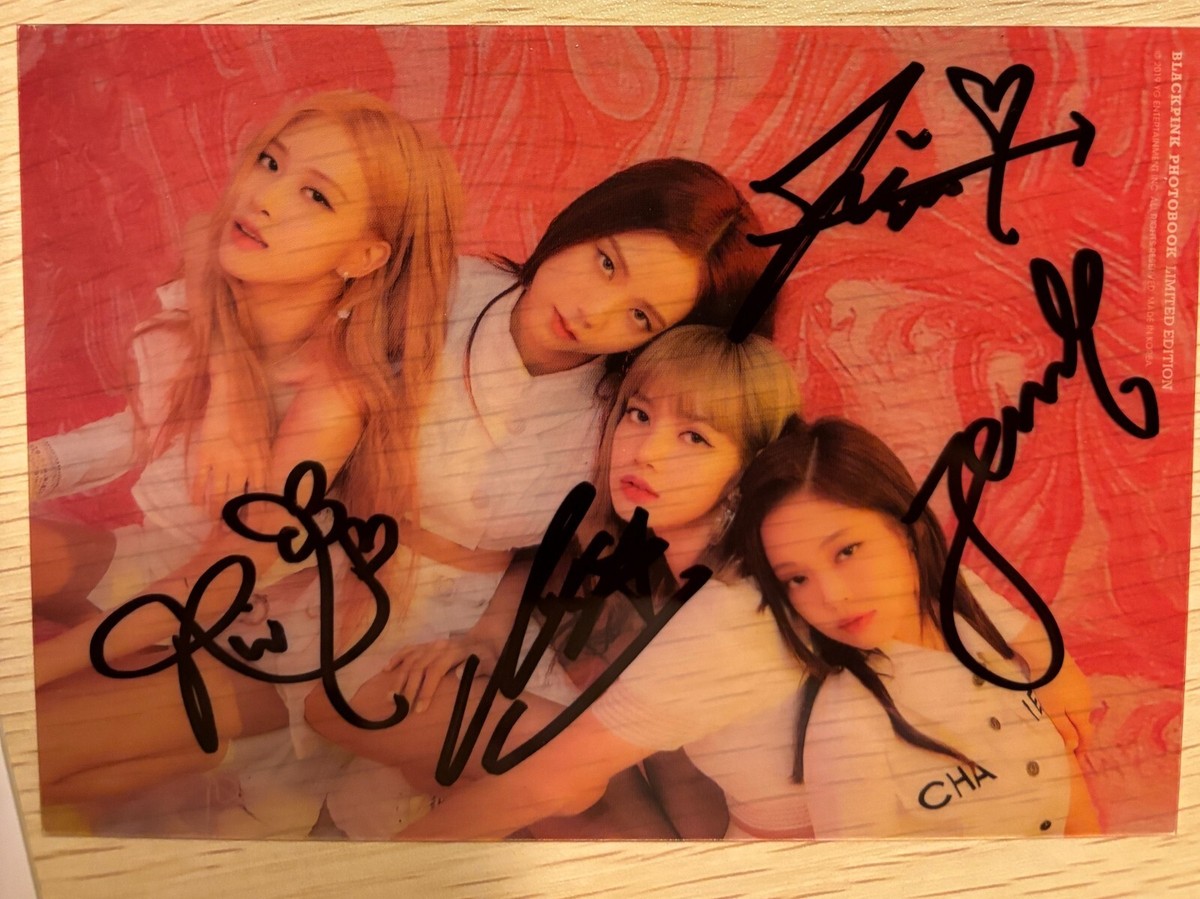 BLACKPINK Autographed Signed Postcard Unique 1ST LIMITED