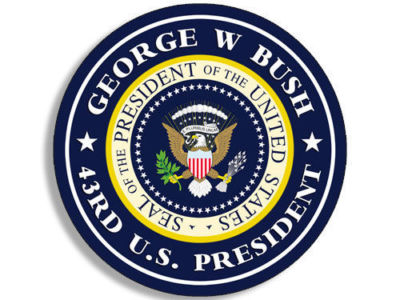 10cm Auto-Aufkleber Sticker Decal Laptop 43rd President George W. Bush Seal F173