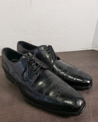 Hugo Boss Mens Black Leather Dress Designer Derby Shoes Size  display picture 3