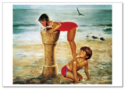 Lovely children-flowers of life Girl & Boy Best friends KIDS NEW modern Postcard