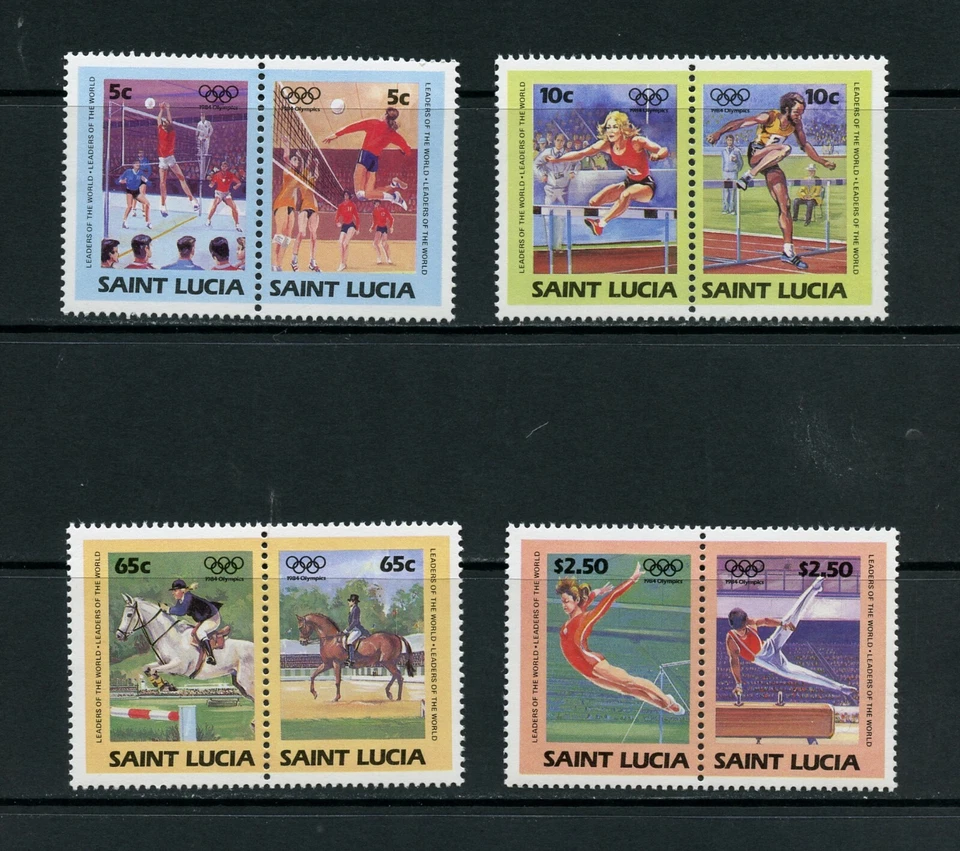 S506 Saint-Lucie 1984 Olympiques Équitation Volleyball Paires MNH - Photo 1/1