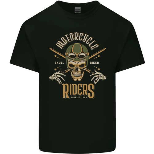 Teschio Motociclista Moto Grim Reaper 6 T-Shirt 100% Cotone