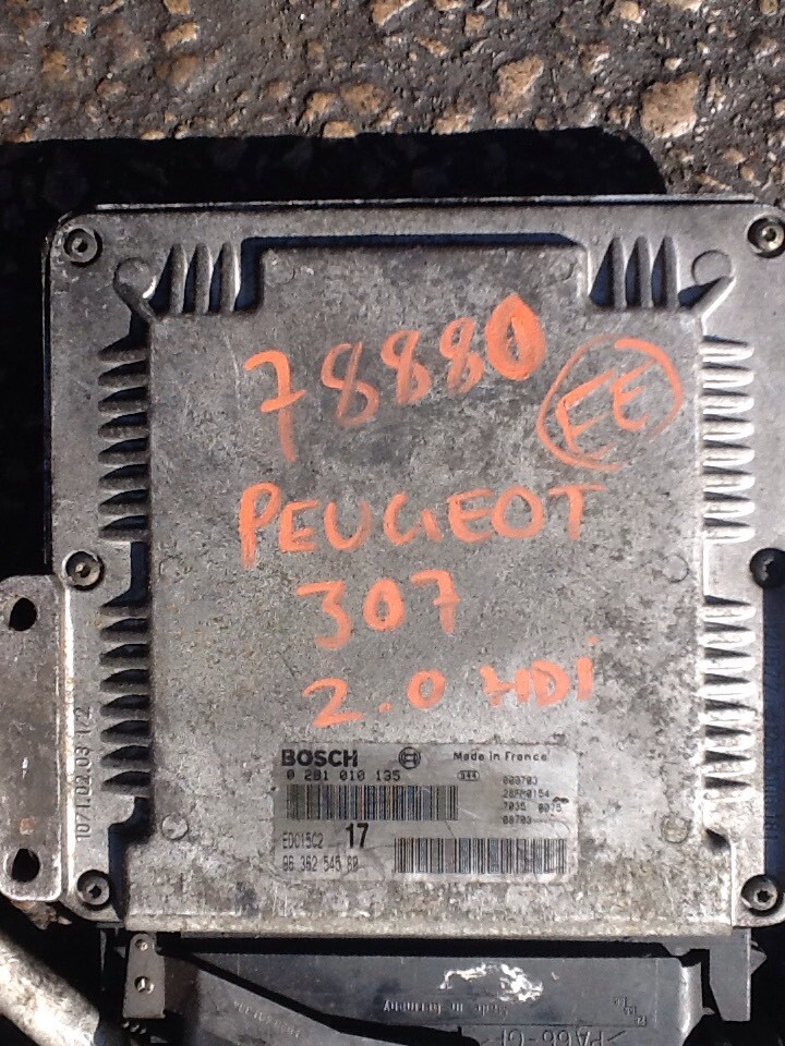 PEUGEOT 307 2.0 DIESEL M78880 ECU 0281010135 WIRING LOOM 