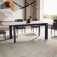 Moderner Esstisch Keramik Glas Weiß Marmoroptik 180–240 ausziehbar Design Tisch