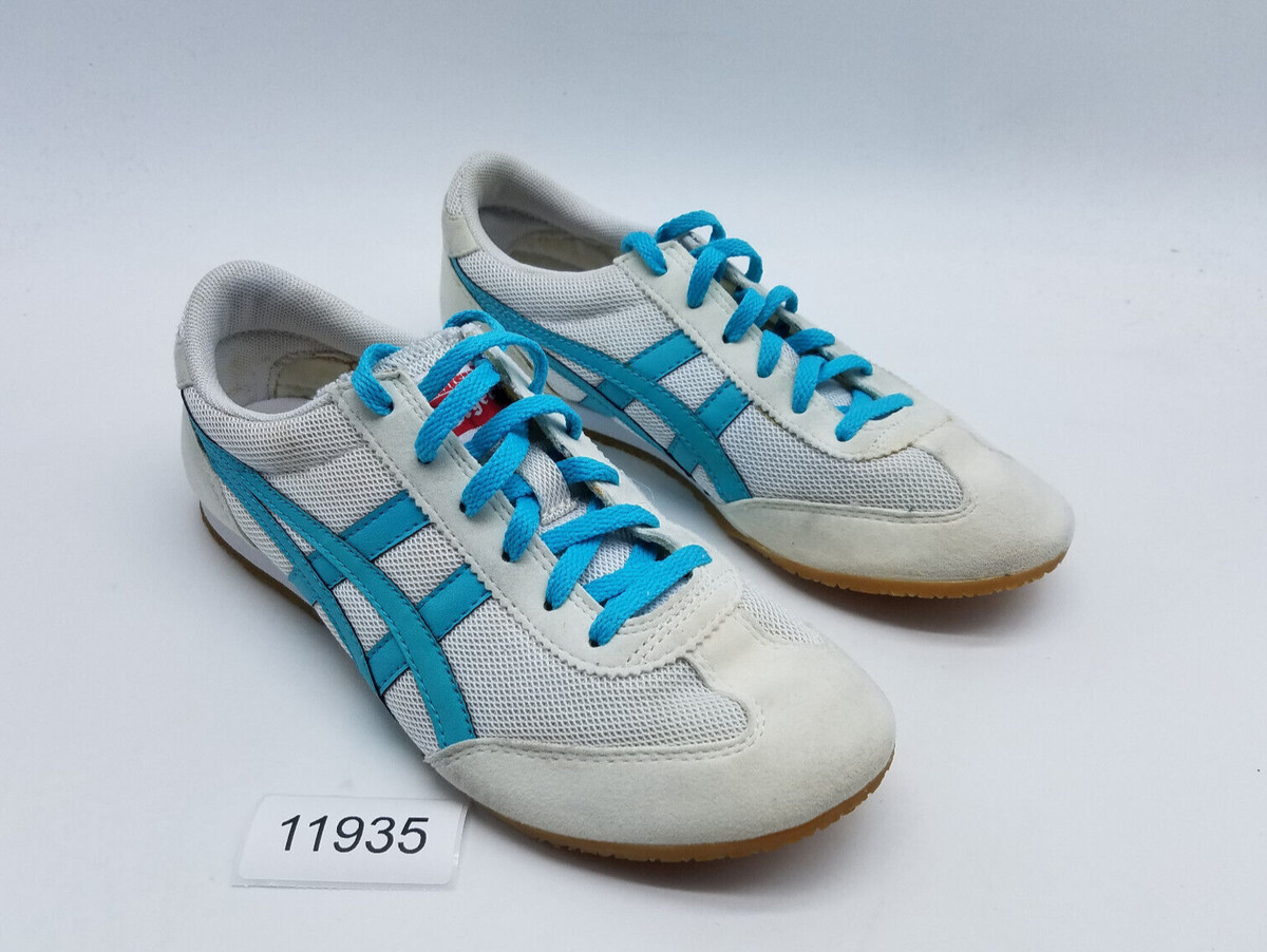 Asics Onitsuka Tiger Serrano Women's Size 6.5 Casual Sneakers White Turquoise