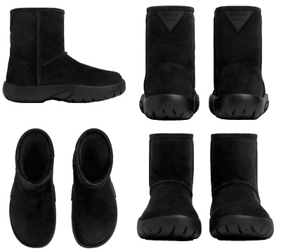 BOTTEGA VENETA Snap Snow Boots Veloursleder Ankle Stiefel Schuhe Stiefeletten 40