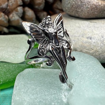 Fairy Ring Wiccan Pagan Boho Art Deco Gift Large Statement Ladies Ring 925