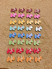 32 x Scottie dog Mixed  colour  Sewing Craft Buttons 2.8cm, card making wooden