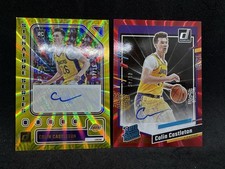 (2) 2023-24 Donruss Colin Castleton 07/15 Gold Laser Red laser RC Lakers