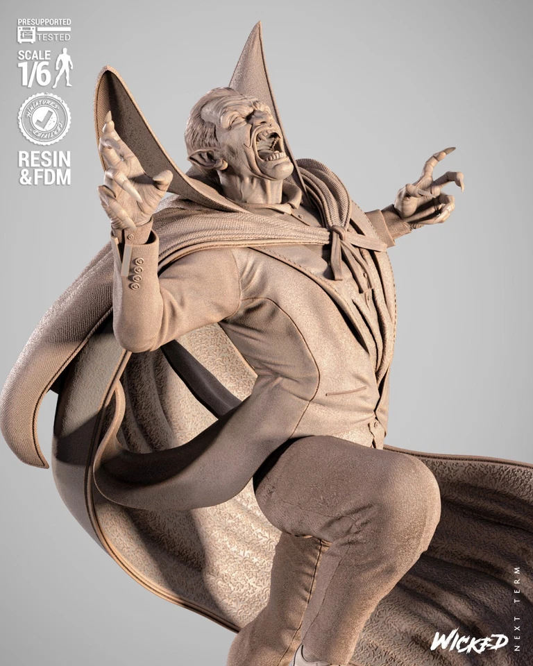 Escultura de Drácula Fan Art impresa en 3D de Wicked3d Foto 2 de 4