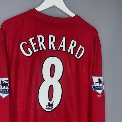 06-08 リバプール GERRARD 長袖 シャツ 背番号8 LIVERPOOL FC 2005/2006 RARE HOME FOOTBALL LONG SLEEVE JERSEY