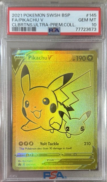 Pokemon 2021 Celebrations UPC Pikachu V SWSH145 PSA 10