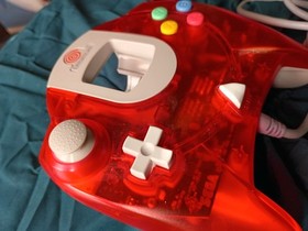 SEGA Dreamcast Official Red Controller, HKT-7700, OEM, Tested, VG+, First Owner