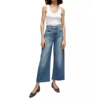 Veronica Beard Taylor High Waist Crop Wide Leg Jeans Size 24