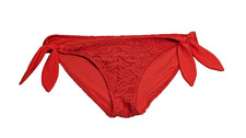 Aerie Red Crochet Tie Side Bikini Bottom Women  s Large L Swimwear Boho Beach