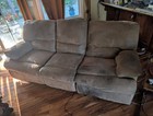 micro fiber couch with 2 reclining seats — photo 1