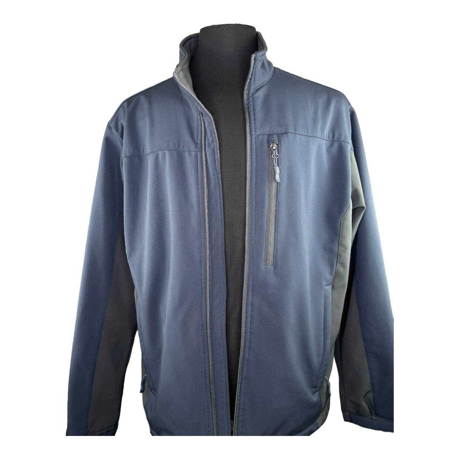 Van Heusen Studio Men's Midweight Jacket Weatherproof Sz L Full Zip Navy Coat - second product detail image