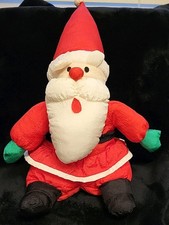 Vtg Parachute Material Santa Claus Stuffed Animal 14  Christmas plush Toy