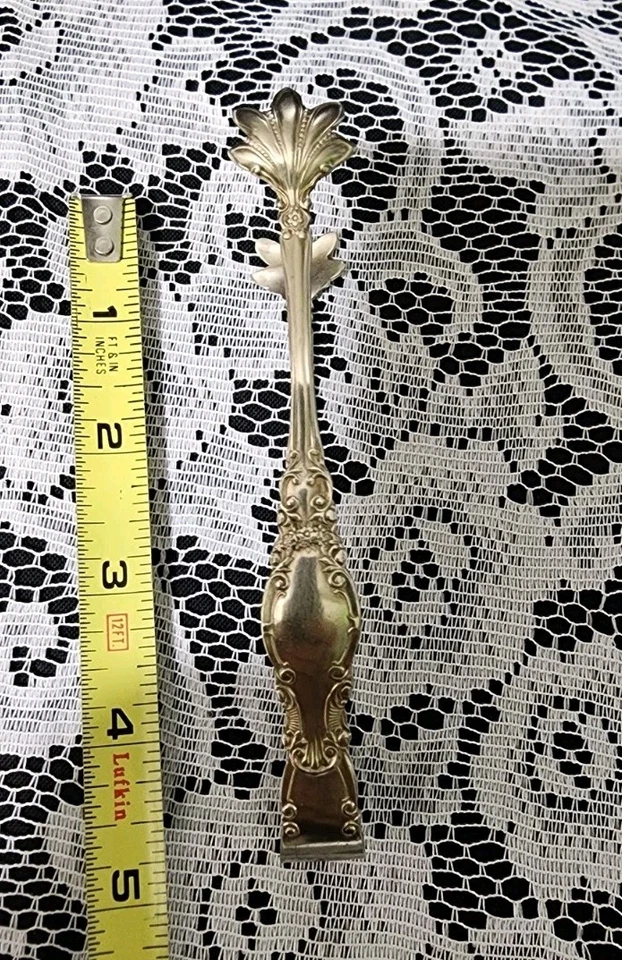 😎 RARO ANTIGUO c1898! PINZAS PARA CUBO DE AZÚCAR "4,5" CHAPADAS EN PLATA PATRÓN MELROSE ◽️🤍 Foto 3 de 4