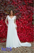 NEW Hermione Collection HC15 Wedding Dress UK 14 BNWT Ivory Lace Long Sleeve Una