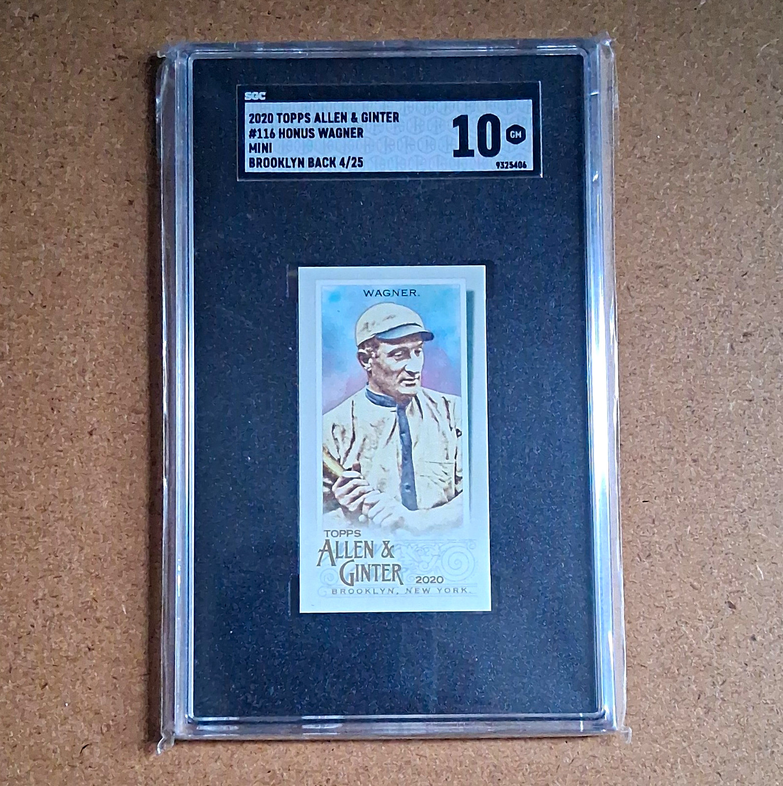 Topps 2020 Allen & Ginter Mini #116 Honus Wagner Brooklyn Back 4/25 SGC 10