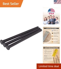 3 Pack of 4 Inch Black Hinge Pins - Heavy-Duty Steel for Smooth Door Operation