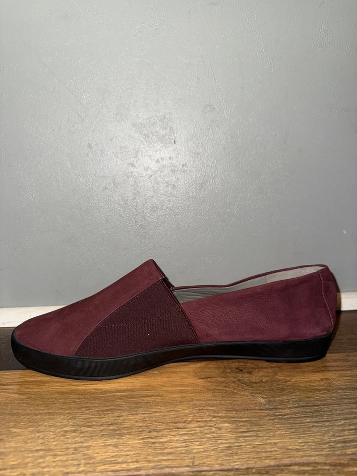 Mocasines sin cordones Eileen Fisher Chase borgoña granada gamuza talla 9,5 nuevos con etiquetas Foto 4 de 4