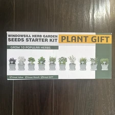 Herb Grow Kit Plastic 10 Seeds Self-Watering Potted Indoor Garden Starter Set