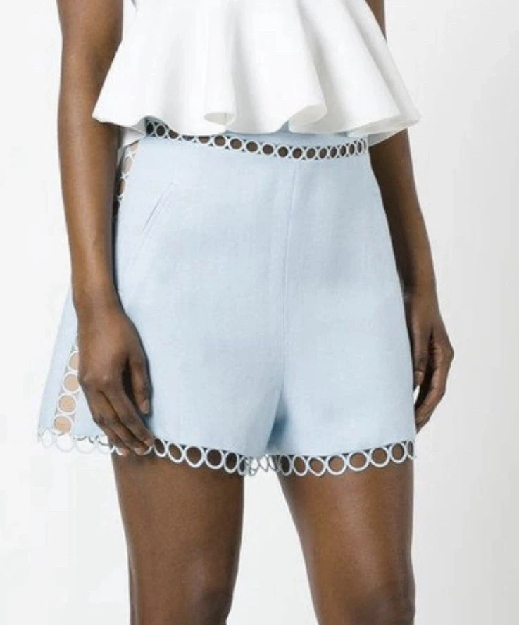 Shorts Zimmermann tamanho 2 AU 12/EUA 8 Winsome Circle Powder designer azul - Imagem 3 de 4