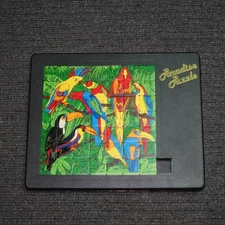 Pussycat IQ Tray Slide Puzzle Parrots Tropical Birds PARADISE PUZZLE Rare